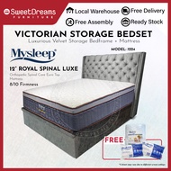 Victorian Bed Frame 1224 | Frame + 12" Orthopedic Mattress Bundle Package | Single/ Super Single/Queen/King Storage Bed | Divan Bed