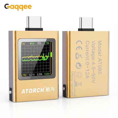 AT085C Type-C Power Meter PD3.1 Charger Tester Voltage Current Meter Bidirectional Detection Curve D