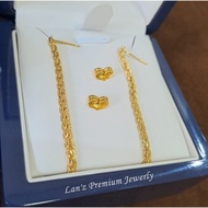 Eternal Gold Titanium 22K Long Gold Piercing Earrings