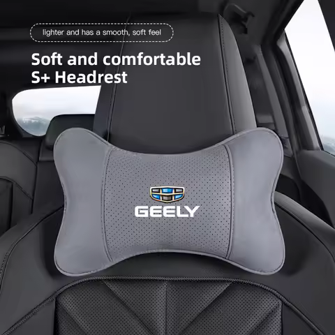 Car Seat Headrest Soft Suede Neck Pillow For Geely Coolray Geometry C GX3 Emgrand EC7 LC Panda Haoyu