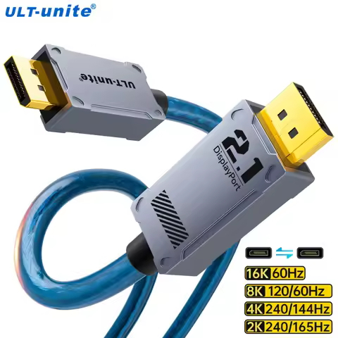 16K Displayport Cable DP 2.1 Cord 8K@120Hz,4K@240Hz 165Hz 144Hz 80Gbps,HDCP DSC 1.2a,HDR10 FreeSync 