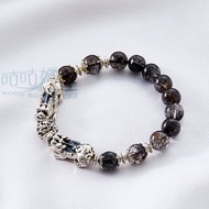 招財納福貔貅黑髮晶手鍊(男款)、(含開光)避邪化煞、增加領袖魅力