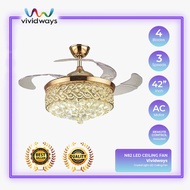 K2 VIVIDWAYS CRYSTAL LIGHT CEILING FAN N82
