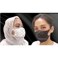 Monogram 6D mask Earloop/Headloop 4 ply Hijab/Telinga 10pcs 5D duckbills Face Mask Design