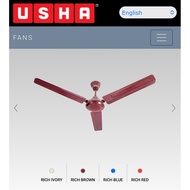 USHA RACER FAN RICH BROWN