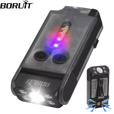BORUiT V30 EDC LED Flashlight Power Bank Work Light Type-C Rechargeable Torch Camping Pocket Lantern