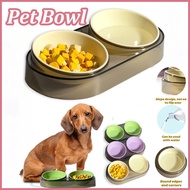 Transparent Pet Double Bowl Anti - Spill Cat Dog Universal Food Water Feeder Bowl 透明宠物碗