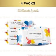 🐻DAILY2U🐻 LEVINOVAZ Unscented Gentle Facial Wipes 80 Sheets Portable Size Gentle to Skin Beauty Make