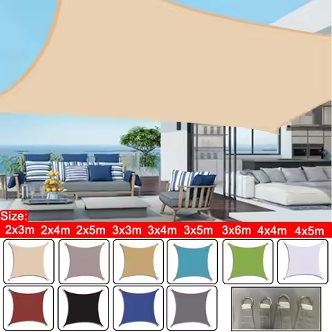 Outdoor Awning Waterproof Shade Sail Garden Patio Car Awning Rectangular Pool Awning Shade Sail