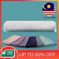 Ready Stock!!!Bolster case solid color grey white long pillowcase polyester fabric bolster pillow co