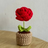 Crochet Rose Flower pot [ready stock]