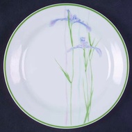 (NOS) Corelle Shadow Iris Plates 7.25" With Green Line Edge Pattern Corelle 7.25" [ pinggan kuih shadow iris ]