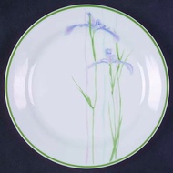 Discontinued Item  Corelle Shadow Iris Plates 7.25" With Green Line Edge Pattern Corelle 7.25"