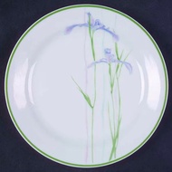 (NOS) Corelle Shadow Iris Plates 7.25" With Green Line Edge Pattern Corelle 7.25" [ pinggan kuih sha