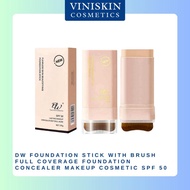 DW Foundation Stick with Brush Full Coverage Foundation Concealer Makeup Cosmetic SPF 50