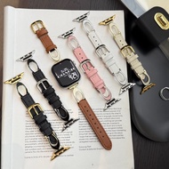 C字滴胶拼真皮表带适用于苹果iwatch3456789S10手表腕带apple表带