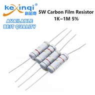 (5pcs) 5W Carbon Film Resistor 1K~1M 5% 2.4K 2.7K 3.3K 4.7K 10K 33K 47K 51K 68K 100K 200K 220K 470K 