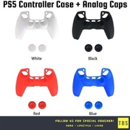 PS5 Controller Silicone Skin Case Cover With PS5 Thumb Grips Analog Caps For Playstation 5 Dualsense Controller (Various