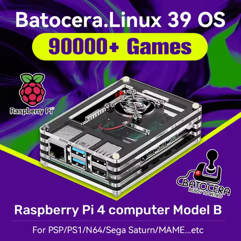 Raspberry Pi 4 Model B Retro Game Consoles Batocera OS Built-in 90000+ Games Handheld Video Gaming H