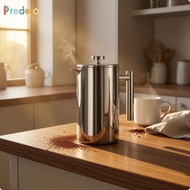 [Predolo] Stainless Steel Manual Coffee Brewer Straight Handle Manual Brewer Kitchen Tool