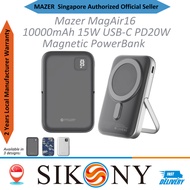 [SG Shop] Mazer MagAir16 15W 10000mAh USB-C PowerBank Magnetic Fast Charging Wireless Powerbank/ Eas