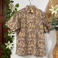 KEMEJA Espirit Men's Brown Batik Shirt