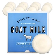 [Aekyung Shower Mate] Goat Milk Beauty Soap Plus White Milk Scent 90g × 12 Bars | Moisturizing Natur