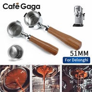 51mm Kopi Bottomless Portafilter untuk Delonghi EC680 EC685 Gantian Bakul Penapis Mesin Espresso Men
