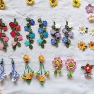 鉤針編織花朵耳環 手作編織