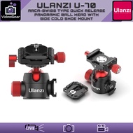 Ulanzi U-70 — (Arca-Swiss Type Quick Release Panoramic Ball Head with Side Cold Shoe Mount Compatible with Peak Design V3 Capture Clip)