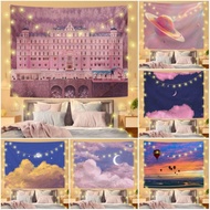 NEW Wall Hangging Tapestry Background Cloudy Dark Pink Aesthetic