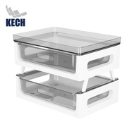 HomePro ชั้นลิ้นชัก 2 ชั้นสำหรับเก็บแก้วและอุปกรณ์ชงกาแฟ  แบรนด์ KECH