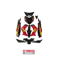 Cover Set Yamaha LC135 V1 ( HITAM BERAPI ) 100% Original HLY & FOC Stripe MORITAKA