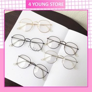 Korean style zero-degree round near-eye women's glasses, anti-UV, beautiful, high-quality, luxurious