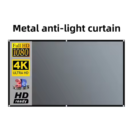 Salange Projector Screen 16:9 Metal Anti Light Curtain Reflective Fabric Cloth For YG300 XGIMI H3 HA