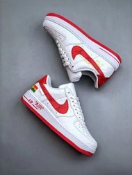 🔥【全新36-45】Louis Vuitton x Nike Air Force 1 Low 低幫休閑板鞋 白紅色 👍
