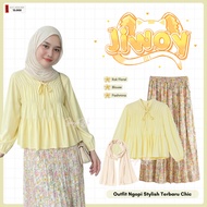 One Set Current Trend | 3-in-1 Teenage Outfit TrendyWanita | Mireya Blouse + Skirt + Pashmina | S013