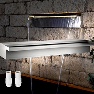 【In Stock】Factory Outlet，Waterfall Pool Fountain Stainless Steel W/ Pipe Connector Spillway Garden O