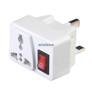 MIS UK Universal Adapter Wall Socket Portable Extension Outlet Converter Plug Socket with On / Off Red Light Power Switch