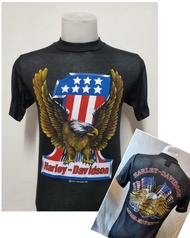 ผ้าบาง Harley เสื้อยืดวินเทจ ผ้ามุ้ง50/50 เสื้อฮาเลย์ป้าย 3D EMBLEM [ S M L XL ] S-5XL