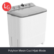 Polytron mesin cuci 2 tabung 9 kg hijab mode