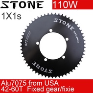 Stone Chainring 110BCD Single Speed Fixed Gear Fixie Track Bike Round 42T 46T 48T 50T 52t 54 57T 58t