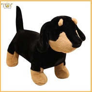 deveodo Dachshund Plush Doll Skin-friendly Plush Dog Realistic Dachshund Plush Toy – Cute Sausage Do