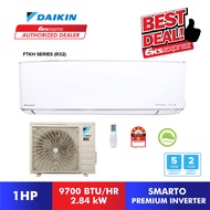 Daikin FTKH Series (R32) Smarto Premium Inverter Aircond with Built-in Wifi FTKH28B (1HP), FTKH35B (1.5HP), FTKH50B (2HP)