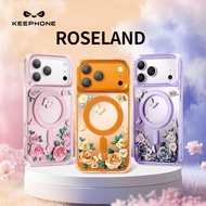 Keephone Roseland 3D Flower Case Supports Wireless Charging for Iphone 17 Pro Max