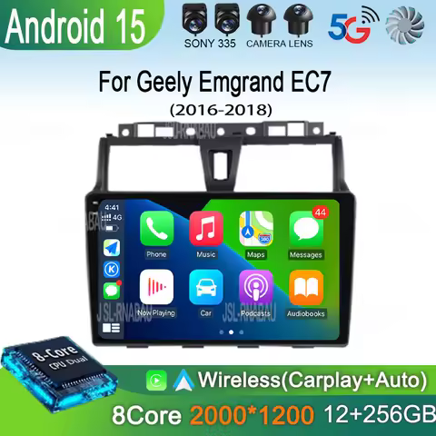 Android 15 Carplay Auto Car Radio For Geely Emgrand EC7 2016 2017 2018 Multimedia Video Player Navig