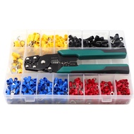 Crimping Tool Kit Wire Crimper with Crimping Pliers 520Pcs Wiring Terminal Wire Cutter and Crimping 
