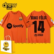 Áo Thun Nam Tay Ngắn Drew Barcelona Home Jersey Mùa Hè 9 Số Áo Của Lewandowski Gavi Pedri Quần Áo Th