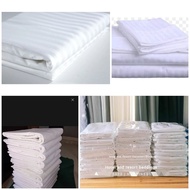 stripe white Canadian cotton blanket (kumot/flatsheet)