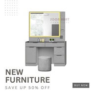 New Special Modern Design Square Mirror Dressing Table With LED Light Almari Solek